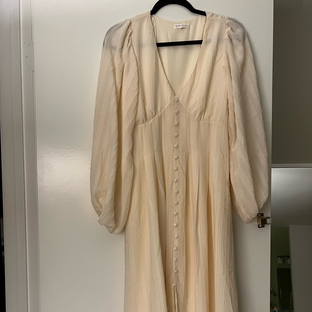 Cream long sleeve dress